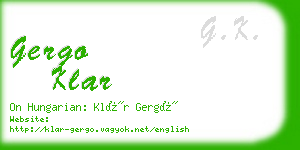 gergo klar business card